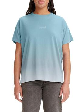 T-Shirt Levis Jordie Degradada Blu per Donna