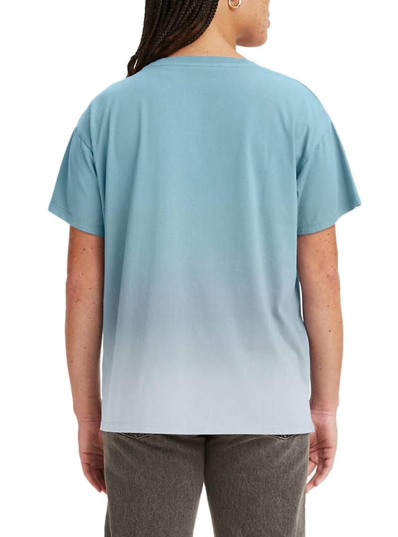 T-Shirt Levis Jordie Degradada Blu per Donna