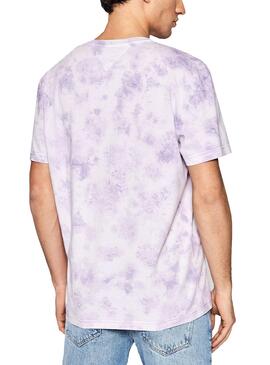 T-Shirt Tommy Jeans Cloudy Wash Viola Uomo