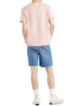 T-Shirt Levis Original Housemark Rosa per Uomo