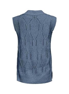 Gilet Only Lasta Knitted Blu per Donna