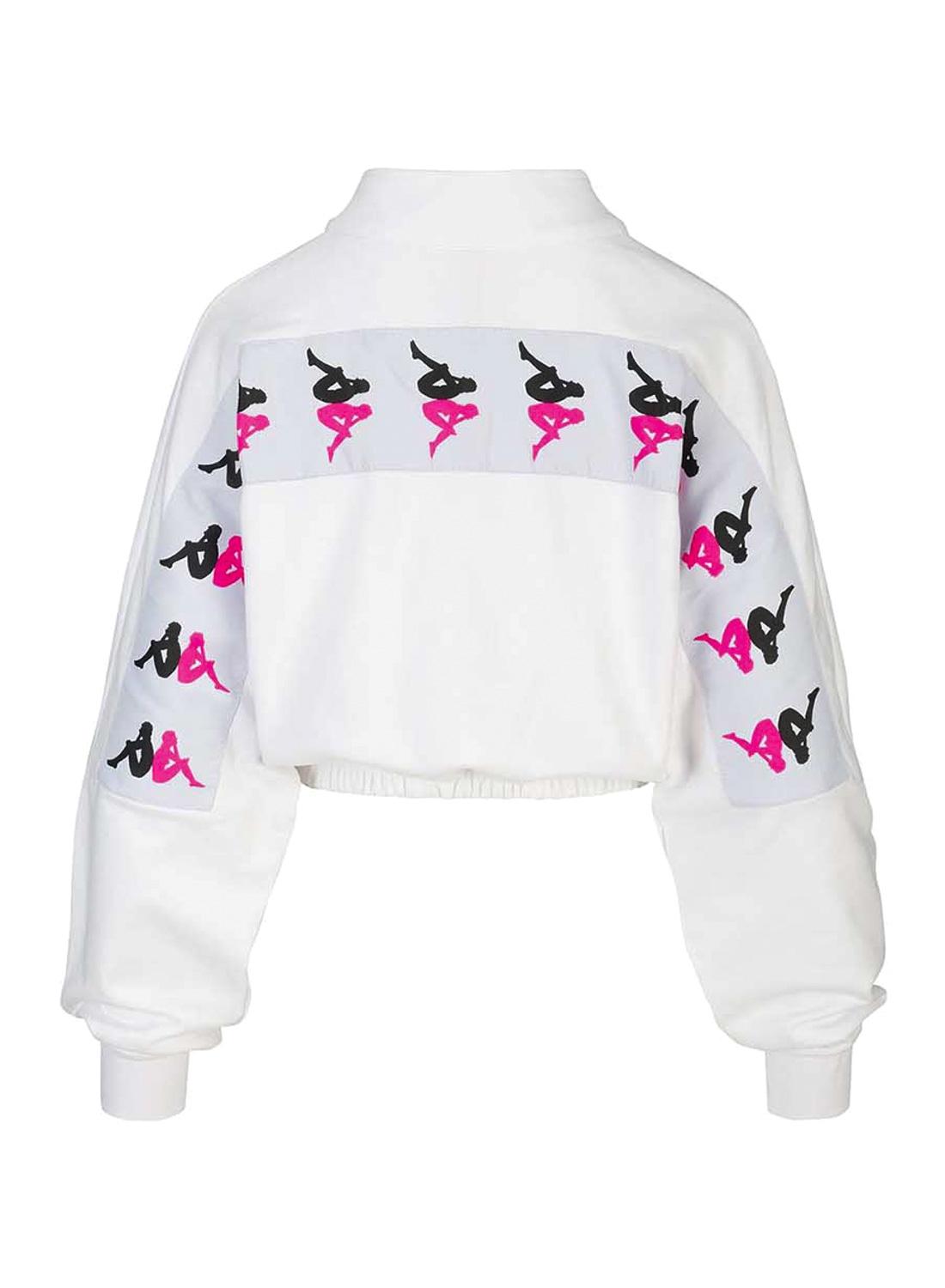 Felpa Kappa Limit Authentic Bianco per Donna