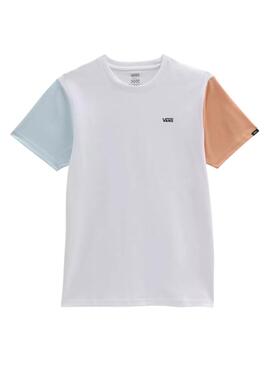 T-Shirt Vans Chest Colorblock Bianco per Donna