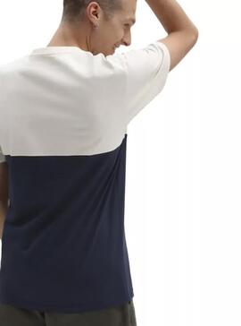 T-Shirt Vans Colorbock Beige e Blu Navy Uomo