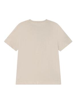 T-Shirt Calvin Klein Monogram Logo Beige Bambini