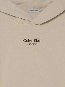 Felpa Calvin Klein Slacker Logo Relaxed Bambino