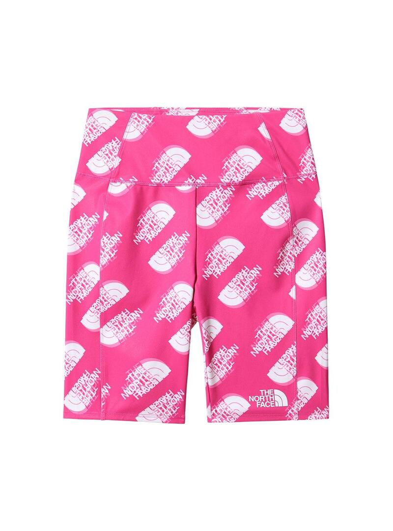 Leggings Cyclists The North Face Logo rosa Bambina