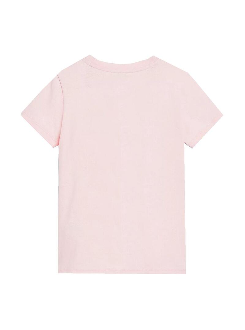 T-Shirt Tommy Hilfiger Natural Dye Rosa per Bambina