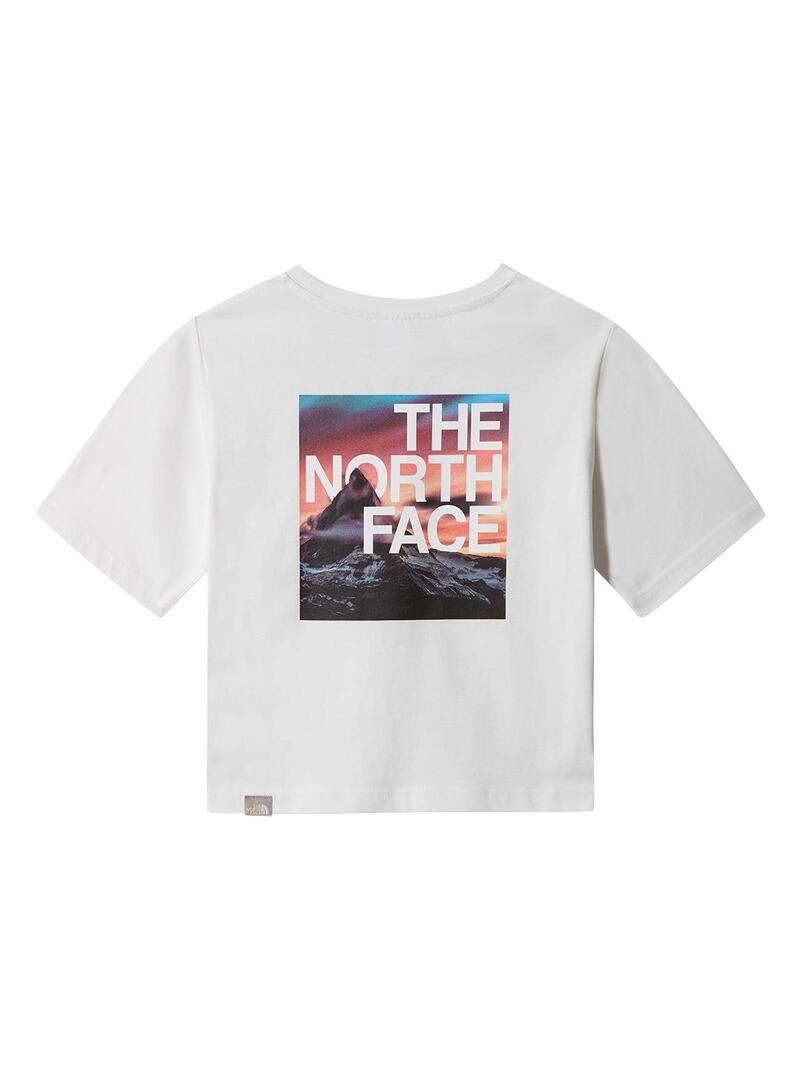T-Shirt The North Face Graphic Crop Bianco Bambina