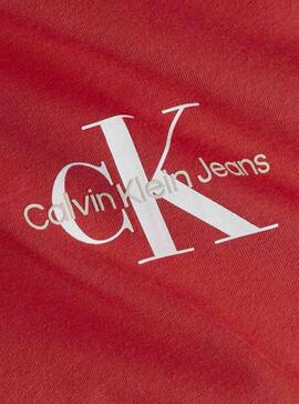 T-Shirt Calvin Klein Monogram Slim Rosso Donna