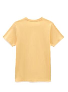 T-Shirt Vans Logo Left Chest Logo Amarilla per Donna