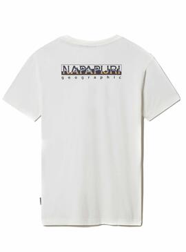 T-Shirt Napapijri Sella Bianco per Uomo