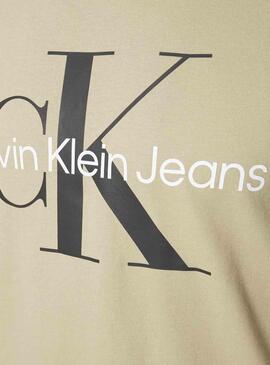 T-Shirt Calvin Klein stagionale Monogram Beige