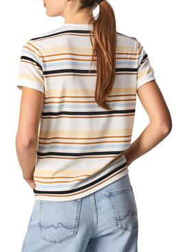 T-Shirt Pepe Jeans Carrie Strisce Multi per Donna