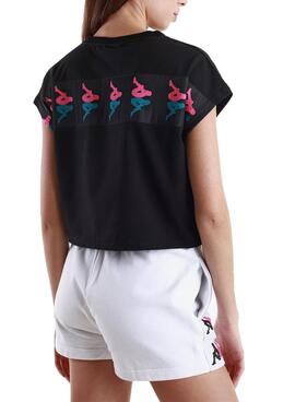 T-Shirt Kappa Lavars Authentic Nero per Donna