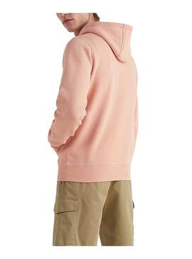 Felpa Tommy Hilfiger Logo Rosa per Uomo