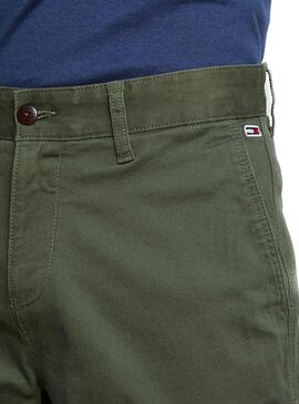 Shorts Tommy Jeans Essential Chino Verde Uomo
