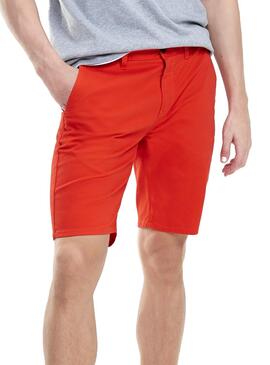 Shorts Tommy Jeans Essential Chino Rosso Uomo