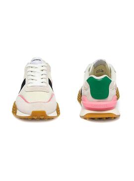 Sneaker Lacoste L Spin Deluxe Beige per Donna