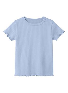 T-Shirt Name It Vibse Slim Blu per Bambina