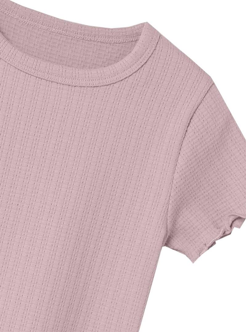 T-Shirt Name It Vibse Slim Rosa per Bambina