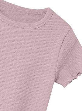 T-Shirt Name It Vibse Slim Rosa per Bambina