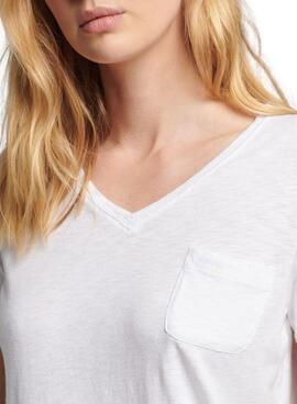T-Shirt Superdry Studios Pocket Bianco Donna