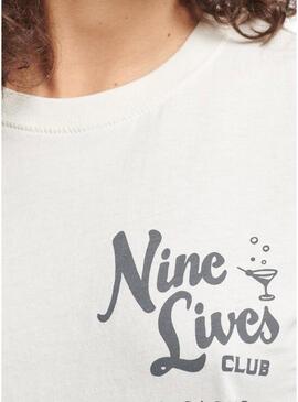 T-Shirt Superdry Vintage Lines Bianco per Donna