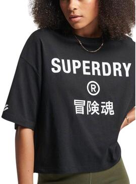 T-Shirt Superdry Code Core Sport Nero per Donna