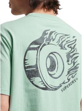 T-Shirt Superdry Ranchero d'epoca Verde Uomo