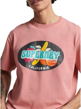 T-Shirt Superdry Vintage Ranchero Rosa Uomo