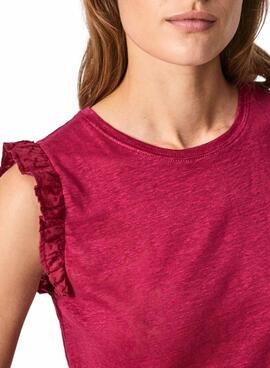 T-Shirt Pepe Jeans Daysies Rosa per Donna