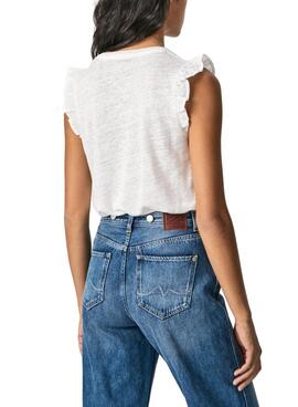 T-Shirt Pepe Jeans Daysies Bianco per Donna