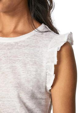 T-Shirt Pepe Jeans Daysies Bianco per Donna