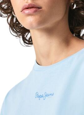 T-Shirt Pepe Jeans Nina Blu per Donna
