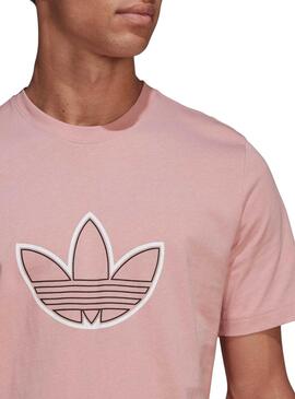 T-Shirt Adidas Outline Logo Rosa per Uomo