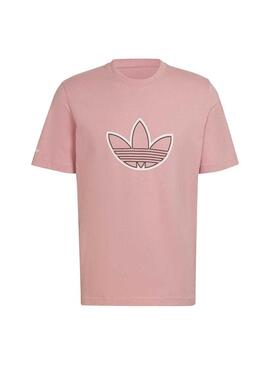 T-Shirt Adidas Outline Logo Rosa per Uomo