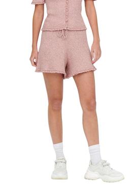 Short Only Lina Ruffle Rosa per Donna