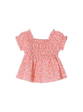 Blusa Mayoral Seersucker Stampata Rosa per Bambina