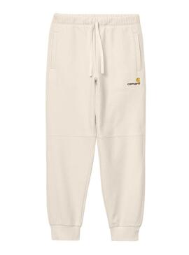 Pantaloni Scritta American Carhartt Beige Uomo