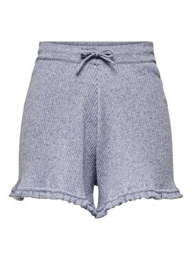 Short Only Lina Ruffle Blu per Donna