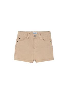 Short Mayoral Twill di base Marrone per Bambina