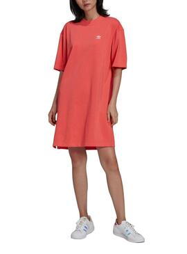 Vestito Adidas Grande Trefoil Arancione per Donna