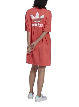 Vestito Adidas Grande Trefoil Arancione per Donna