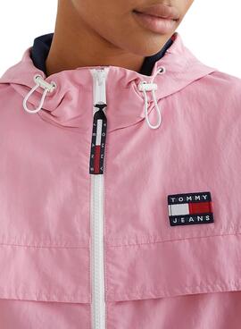 Giacca a Vento Tommy Jeans Chicago Rosa per Donna