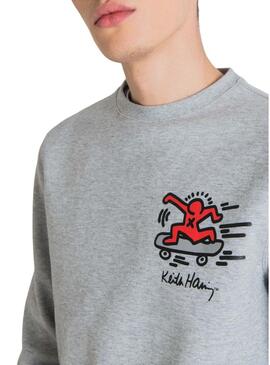 Felpa Antony Morato Keith Haring Grigio Uomo