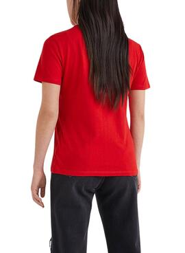 T-Shirt Tommy Jeans Soft Rosso per Donna
