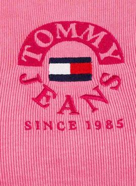 Top Tommy Jeans Crop Timeless Rosa Per Donna