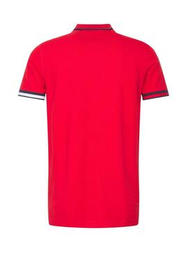 Polo Tommy Jeans Regular Flag Rosso per Uomo