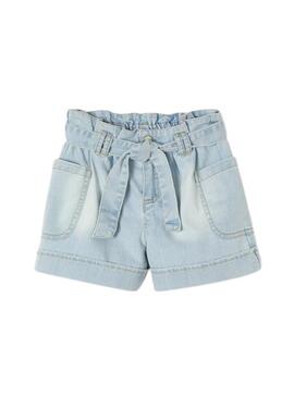 Pantaloni Mayoral Corto Denim Laccio per Bambina